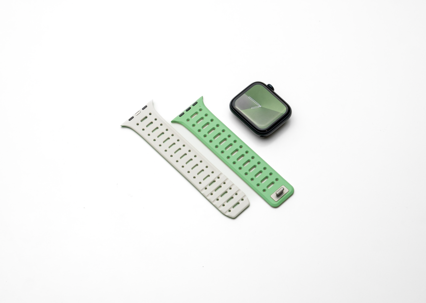 Buy Green & Pearl Premium Quality Soft Silicone Apple Watch Strap India