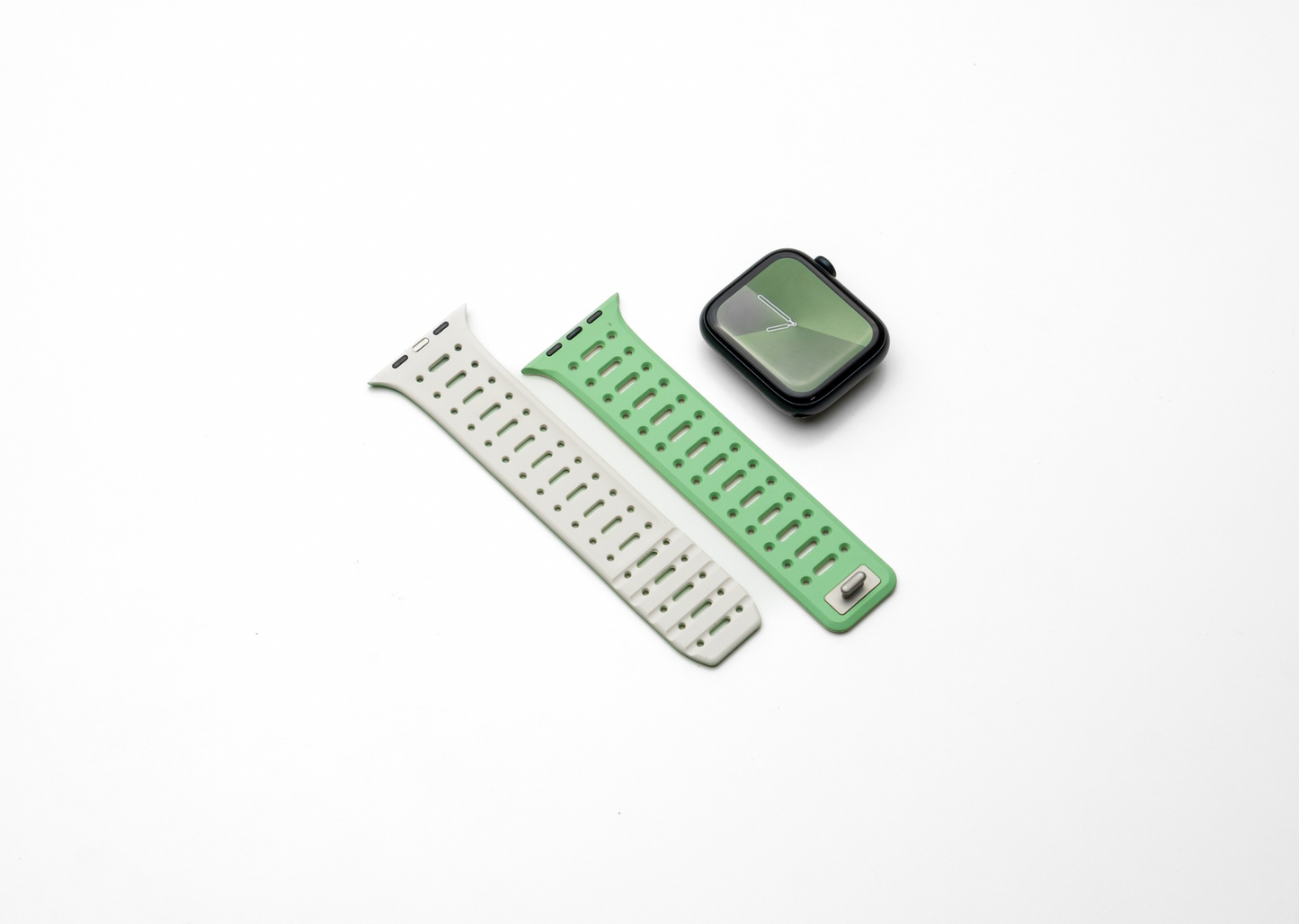 Buy Green & Pearl Premium Quality Soft Silicone Apple Watch Strap India