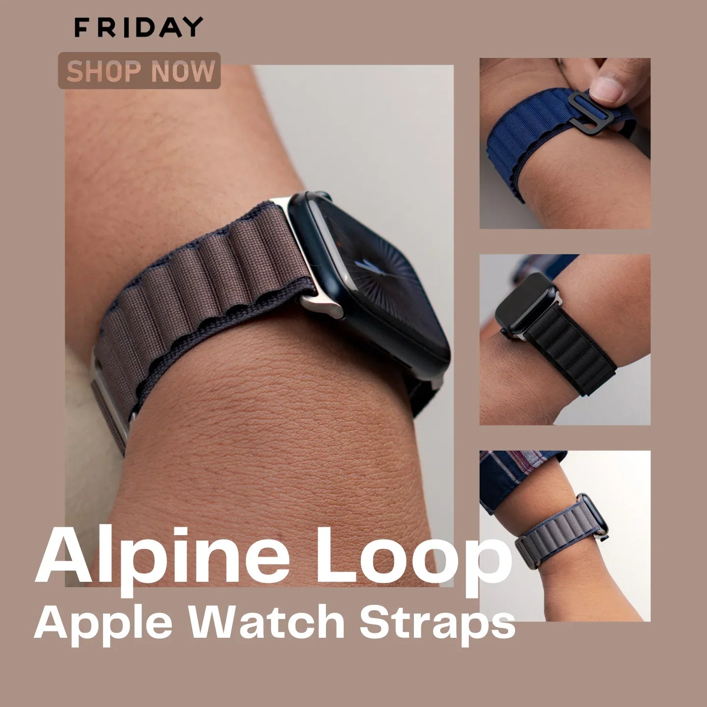 Alpine Loop Apple Watch Strap. Rugged & Comfortable Band for Adventure Enthusiasts
