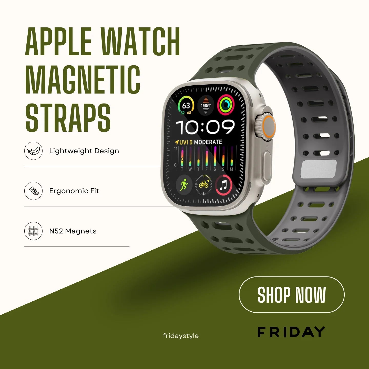 Apple Watch magnetic straps. Secure fit with high-strength magnets for a seamless and stylish look.