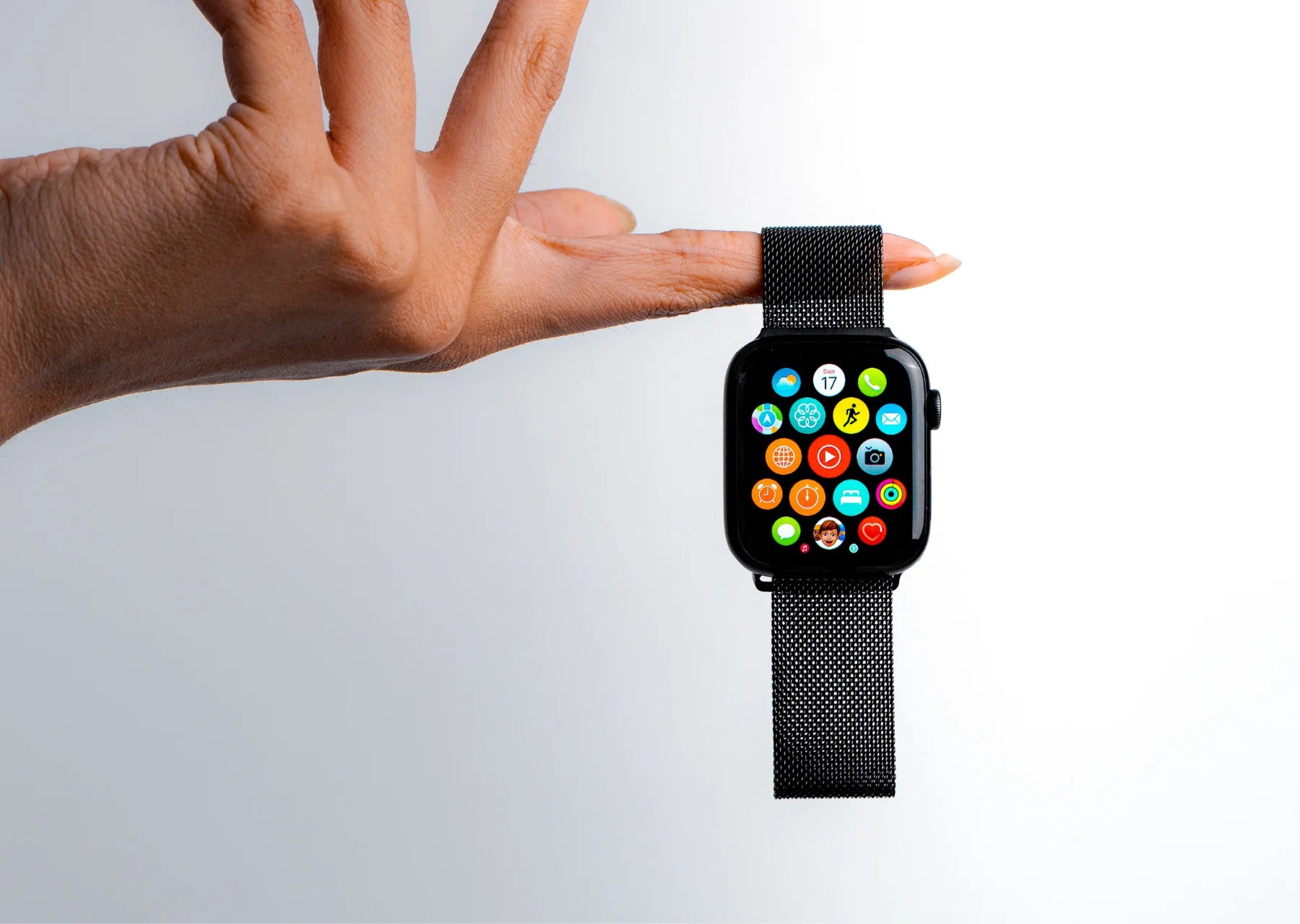 Graphite Black Apple Milanese Loop Magnetic Fit Watch Band Friday