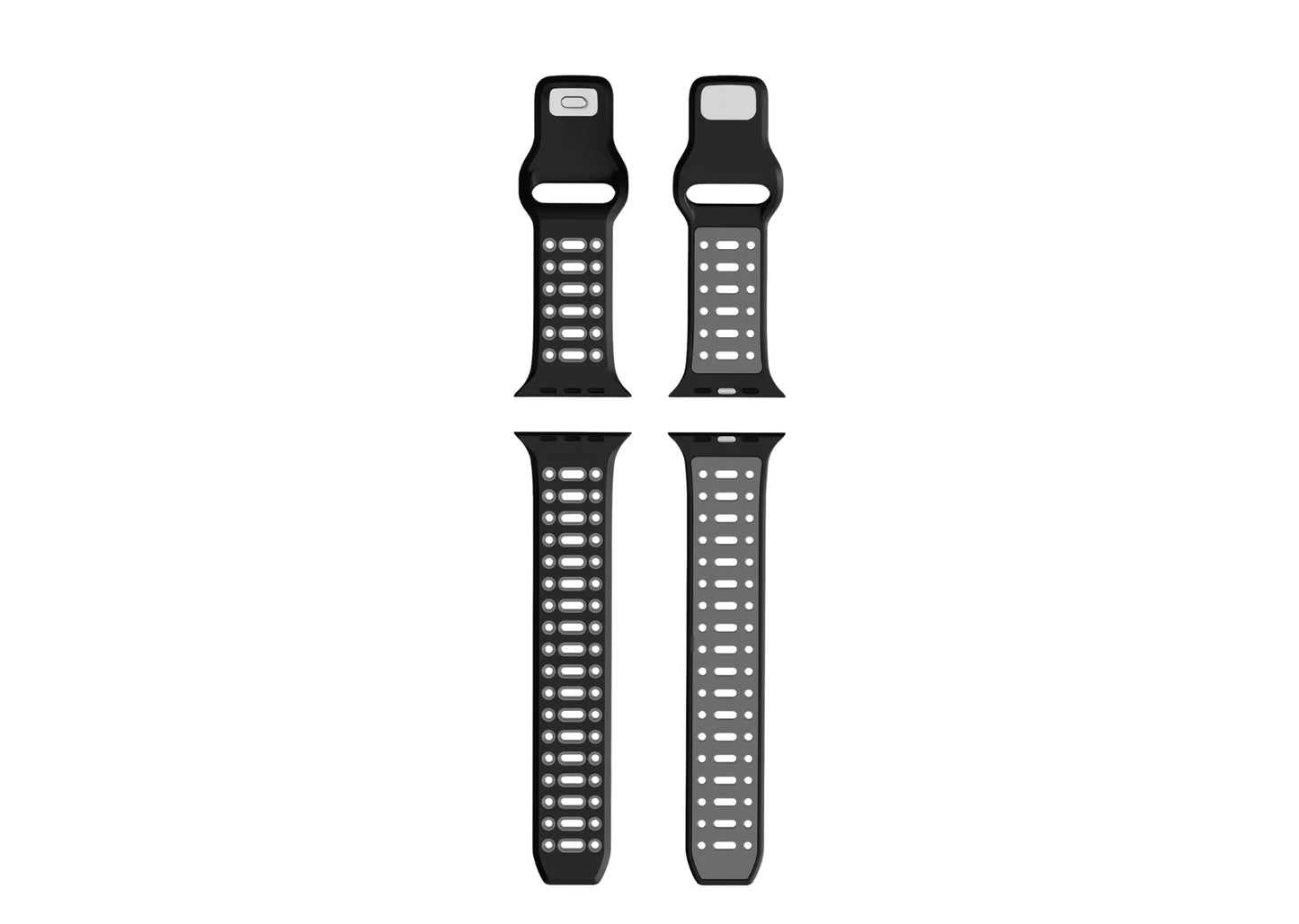 shop India's best Black & Grey silicone Apple Watch strap online
