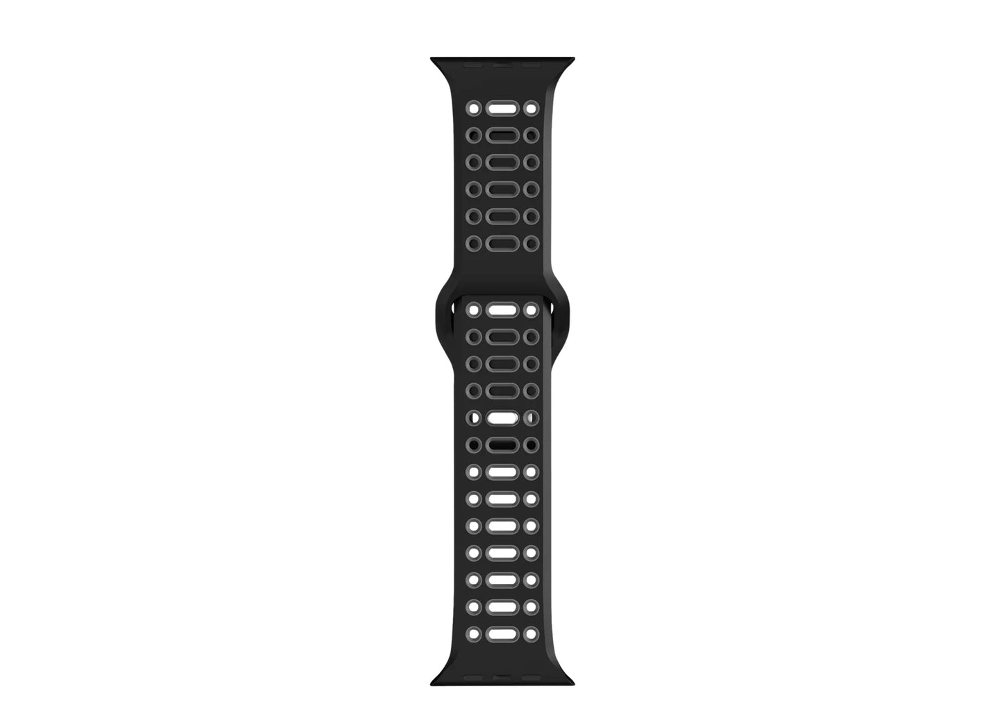 Black & Grey silicone Apple Watch Ultra and other series strap online