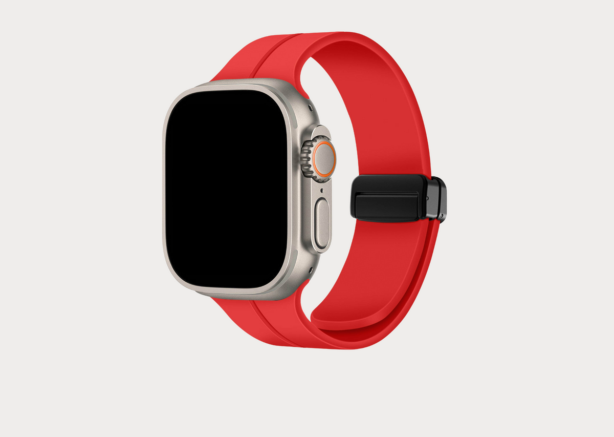 Simply Red Apple Simply Red Classic Fit Magnetic Deployant Clasp Apple Watch Band | Friday
