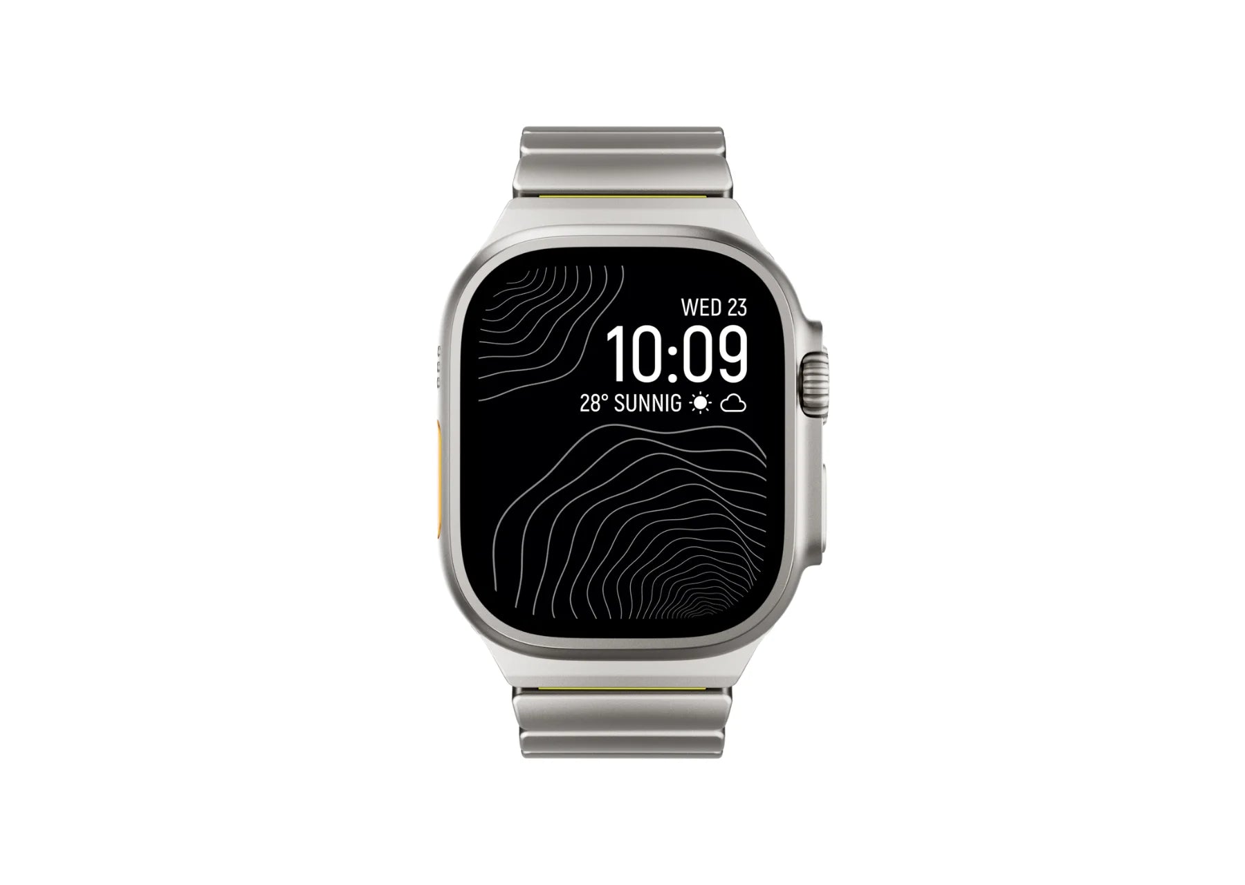 Silver & Green Titanium Fusion Apple Watch Strap styled for work, travel, fitness and everyday wear