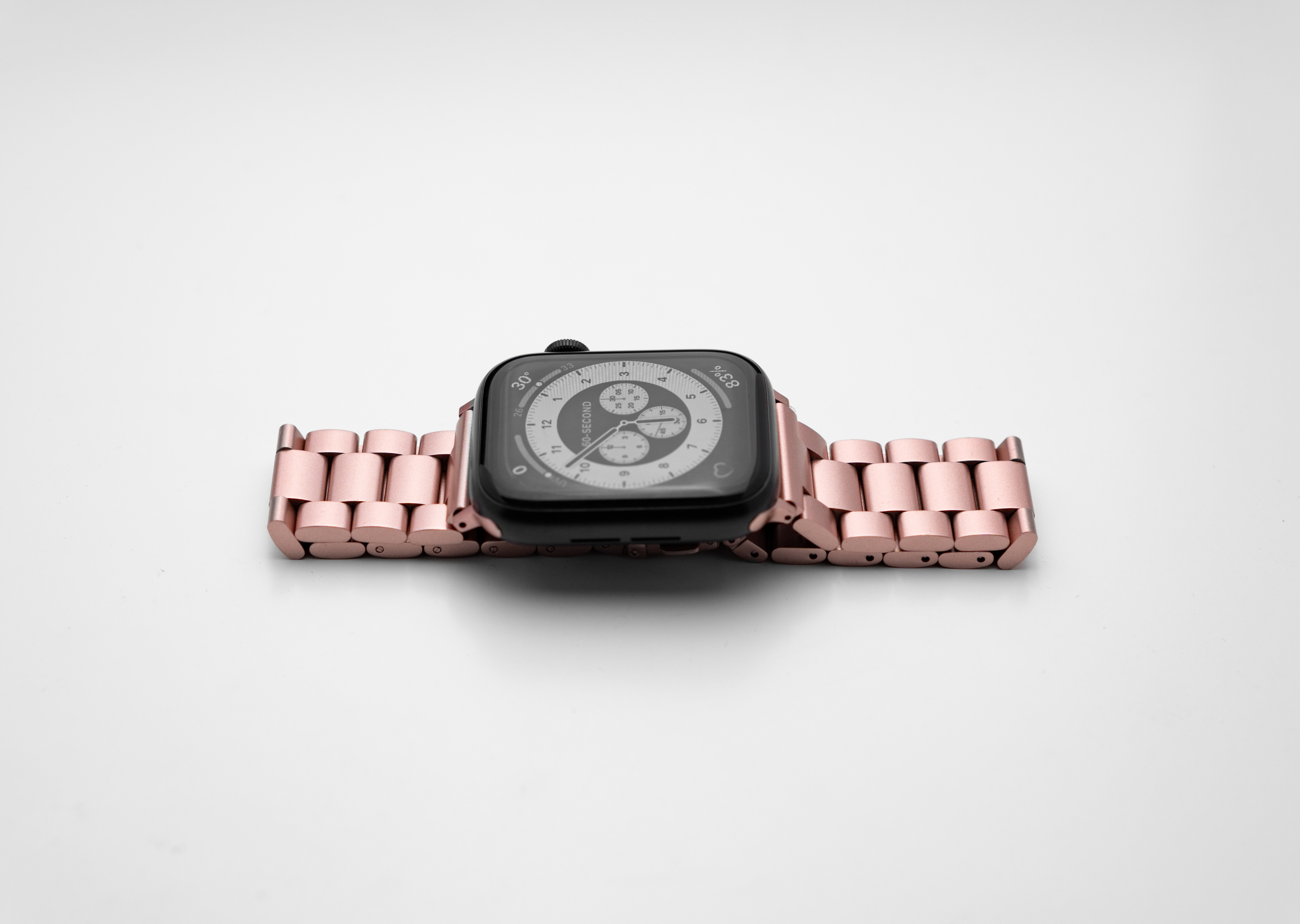 Rose Pink Premium Stainless Steel Metal Apple Watch Strap Friday