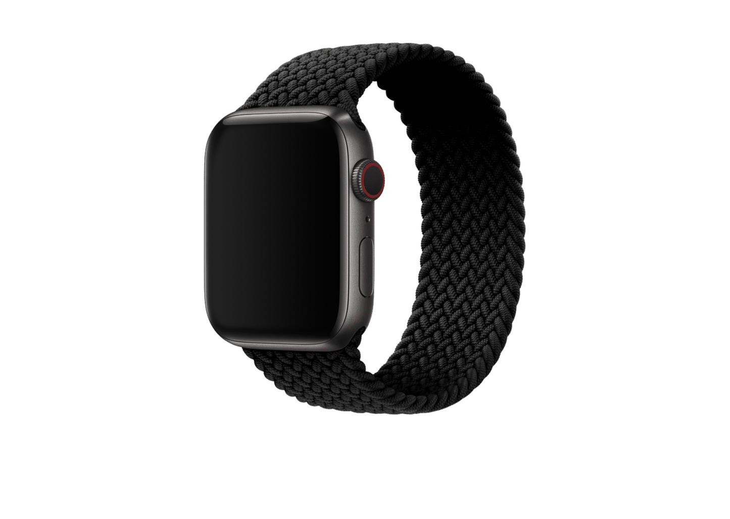 Pitch Black Nylone braided solo loop Apple Watch strap - buckle-free comfort