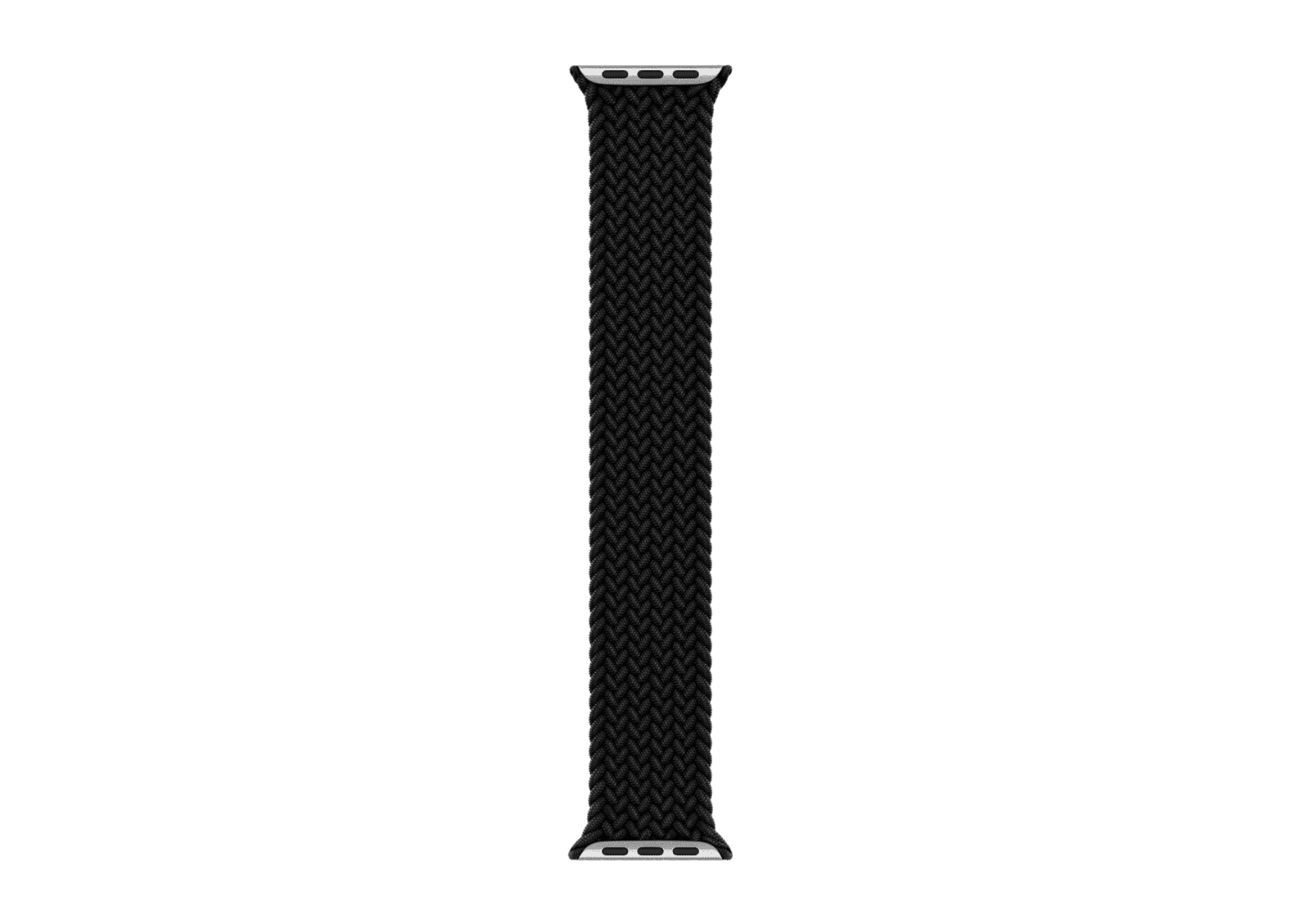 Metal end connector detail on Pitch Black nylone braided solo loop strap