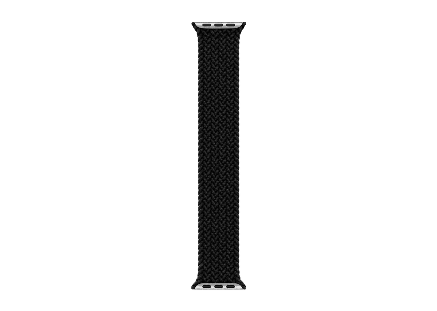 Metal end connector detail on Pitch Black nylone braided solo loop strap